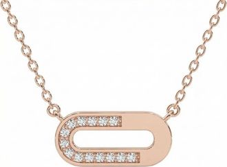 Pompeii3 Diamond Paper Pendant 14k Gold 18 Necklace Lab Grown 1/2 Wide