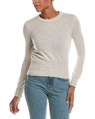 Autumn Cashmere Contrast Side Seam Crewneck Cashmere Sweater