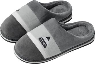 Generic Cotton Slippers, Mens Autumn and Winter Indoor Home Warmth, Odor-proof, Plus Size Non-slip Couple Slippers(dark gray,40-41)