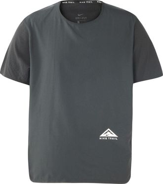 Nike Mens Nike Printing Pattern Splicing Round Neck Sports Short Sleeve Gray T-Shirt DN4483-010