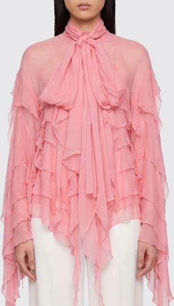 Blumarine Blusa asimmetrica con rouches in viscosa