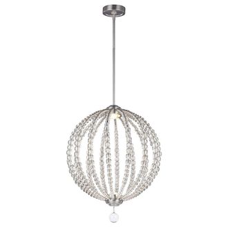 Netlighting Oberlin LED 2 Light Medium Spherical Ceiling Pendant Satin Nickel in Grey