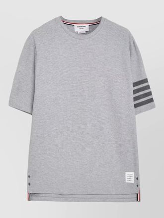 Thom Browne short sleeve pique knit t-shirt stripe detail
