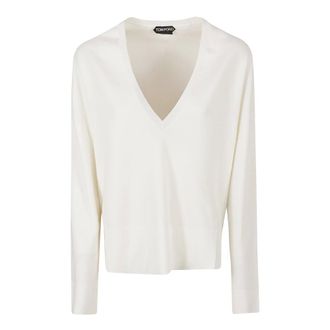 Tom Ford Jersey de pico - Knitwear - Mujer - Blanco - S