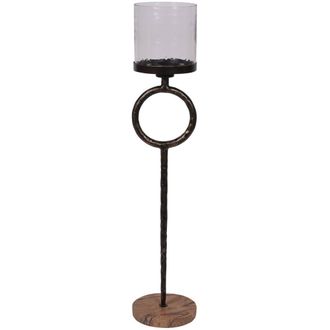 Libra Interiors Rutland Pillar Floor Hurricane Large 108cm in Gold