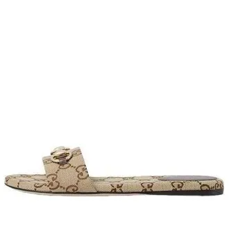 Gucci (WMNS) Gucci 26 Slide with Horsebit Beige Brown 835828-FAB10-2543