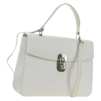 Ferragamo Pre-owned Hand Bag - Dames - Pre-owned - Wit - Maat: ONE Size Leer