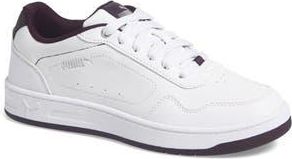Puma Court Classy Sneaker in Puma White-Plum-Silver at Nordstrom Rack, Size 11