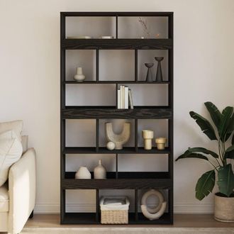 Berkfield Home Plant Stand Black Oak Engineered Wood 100x33x187, 5 cm