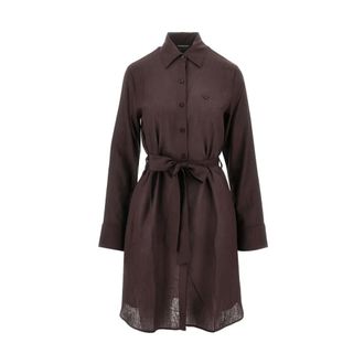 Emporio Armani Cotton Beach Robe - female - Emporio Armani - Shirt Dresses - Brown - XS - Dresses