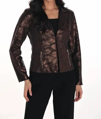 Frank Lyman Design Fancy Blazer In Metallic Brown