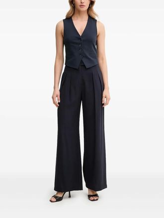 Patrizia Pepe Mouwloze jas met knoopsluiting - Blauw