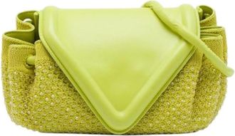 Bottega Veneta Pre-owned Crocheted Knit Mini Bag - Dames - Vintage Mini Tas - Groen - ONE Size - Leer - Vintage