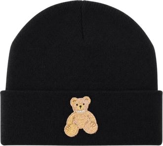 Palm Angels Beanie Z1011 - unisex - Accessoires - Zwart - Maat: ONE Size Katoen