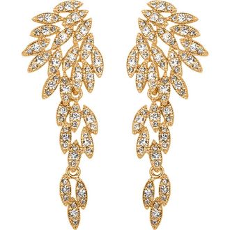 Eye Candy Los Angeles Starling Crystal Cluster Statement Drop Earrings in Gold at Nordstrom Rack