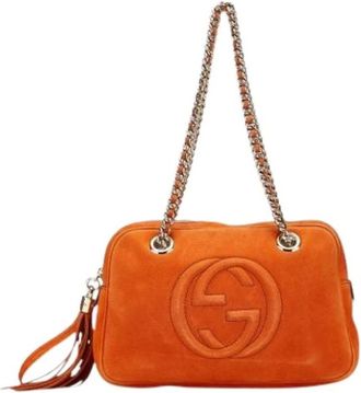 Gucci Pre-owned Shoulder Bags, female, Orange, Size: ONE SIZE Pre-owned Vintage Shoulder Bag