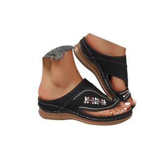 Generic Orthopedic Wedge Sandals for Women 2026 Dressy Summer,Womens Summer Comfortable Flat Flip Flops with Arch Support Platform Slip on Beach Sandals Dress