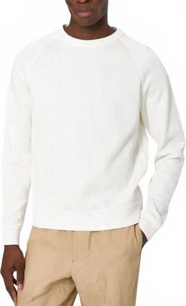Orlebar Brown Hudson Crew Neck Jumper In White Sand