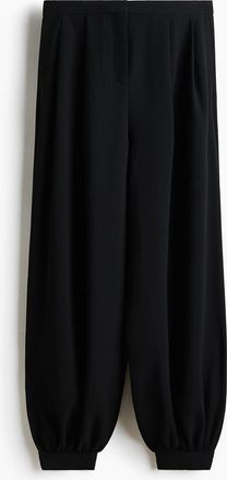 H&M Pleated Balloon Trousers in Black at Nordstrom, Size 10