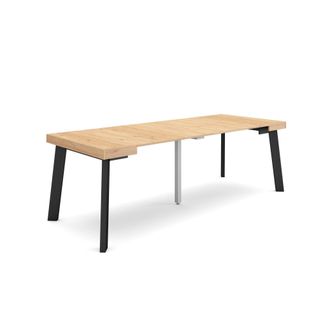 Skraut Home Mesa Consola Extensible, Mesa Comedor Plegable, 220, Para 10 Comensales, Patas De Madera, Estilo Moderno, Roble - Skraut Home