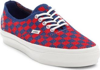 Vans Authentic 44 EK Sneaker in Punk Check Red/blue at Nordstrom, Size 11.5