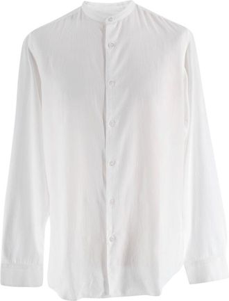 Dries Van Noten White Collarless Shirt Size M