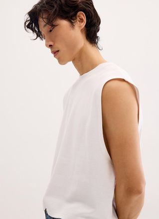 Le 31 Mens Cropped ribbed muscle Tee Shirt