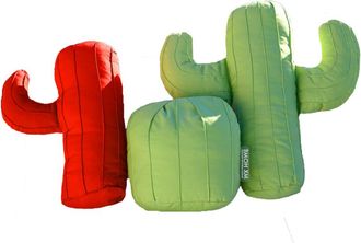 MX HOME Lote 3 cojines exterior cactus verde o rojo