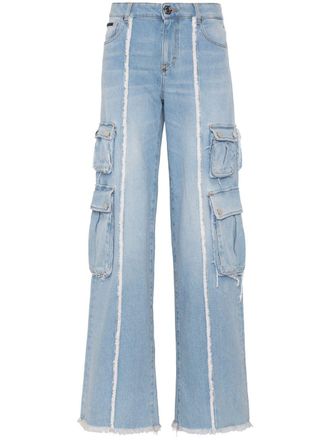 Philipp Plein Jeans a gamba ampia - Blu