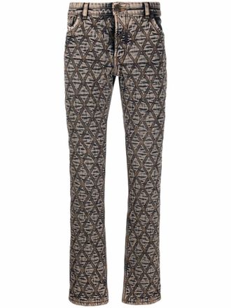 Diesel diamond embroidered slim fit jeans - men - Elastane/Cotton/Cotton/Polyester - 30/32 - Blue