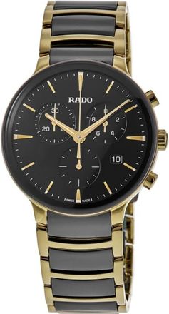 Rado Centrix Quartz Chronograph Black Dial Two-Tone Ceramic & Stainless Steel Mens Watch R30211152