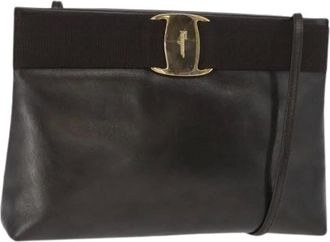 Ferragamo Pre-owned Cross Body Bags, female, Brown, Size: ONE SIZE Pre-owned Leather Shoulder Bag