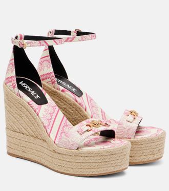 Versace Medusa 95 leather espadrille wedges