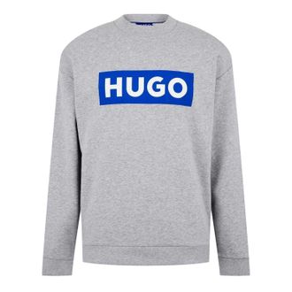 HUGO BOSS Hugo Heren Niero Box Logo Crew Neck Sweatshirt (Grijze Mergel)