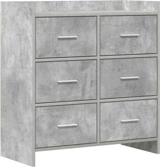 vidaXL Aparador Gris Hormig&oacute;n 75 X 33 X 80 Cm Madera De Ingenier&iacute;a Vidaxl