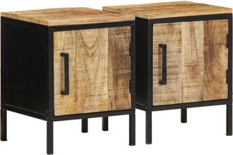vidaXL Bedside Cabinet 2 pcs Brown and black 30 x 30 x 40 cm Vidaxl