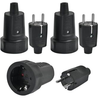 OEM 3 Enchufes Macho Ip44 Y 3 Tomas Hembra, Enchufe El&eacute;ctrico De 2 Pines 250v 16a, Enchufe Ip44 Con Goma, Toma El&eacute;ctrica Impermeable, Enchufes Macho Y Hem