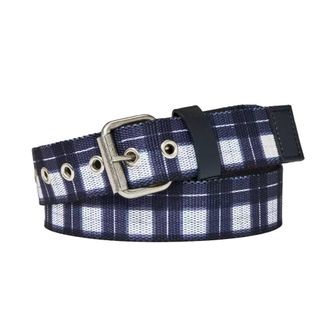Original Use Mens Grunge Plaid Belt, Black/Grey/White, L