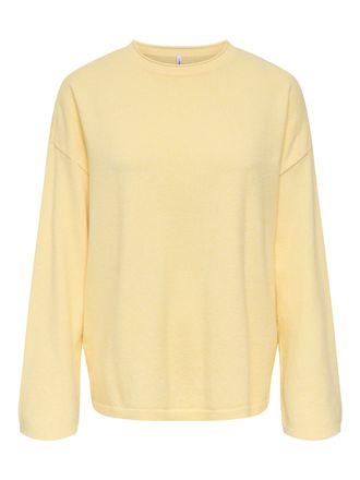 Only Strickpullover ONLY ONLLOYAL AMALIO LIFE LS O-NECK KNT NOOS, Damen, Gr. XS, sunlight detail:melange, Strick, Obermaterial: 80% Polyester, 20% Nylon, m