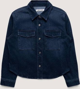 Mavi Womens Tia Denim Shirt In Dark Blue Move