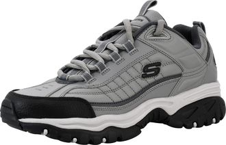 Skechers Mens Energy Afterburn Lace-Up Charcoal/Grey Sneaker 11 M US