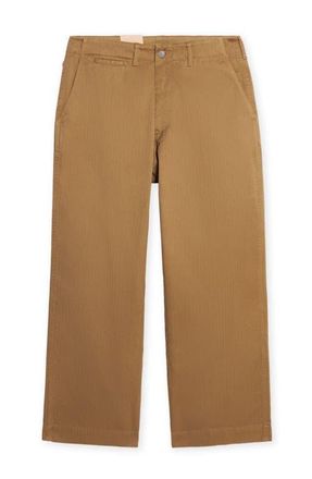 Fortela Herringbone Wide Leg Chino Pants in Camel at Nordstrom, Size 31 X 32 Eu