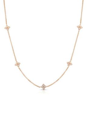 Roberto Coin Love by Inch Diamond Station Necklace in Rg at Nordstrom, Size 17