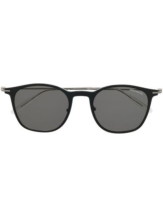 Montblanc round-frame tinted sunglasses - men - Acetate - 53 - Black