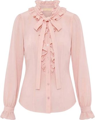 Ulla Johnson Catroux Zijden Blouse met Lange Mouwen - Dames - Blouses & Shirts - Roze - Maat: L Zijde