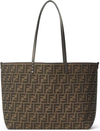 Fendi ROLL MEDIUM SHOPPER IN FF JACQUARD AND PEQUIN STRIPED FABRIC - Fendi - Woman