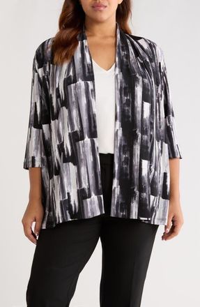 Vikki Vi Brushstroke Print Knit Jacket at Nordstrom, Size 0 X