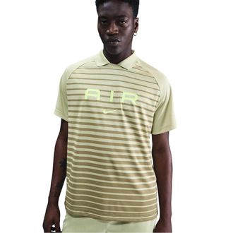 Nike Heren Air Swoosh Stripes Polo Shirt (Olijfgroen)