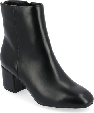 Journee Collection Adria Bootie Womens Black Faux Leather Ankle Boots GAL1207