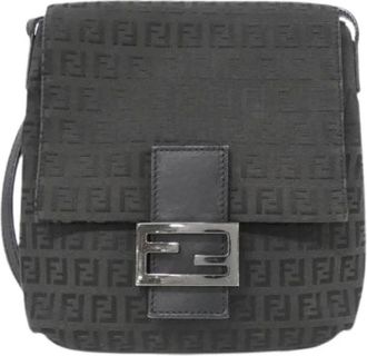 Fendi Pre-owned Cross Body Bags, female, Black, Size: ONE SIZE Pre-owned Canvas Crossbody Bag